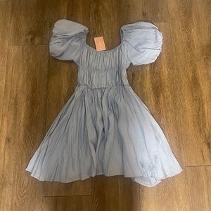 The Girlfriend Co Blue Puffy Sleeve Dress